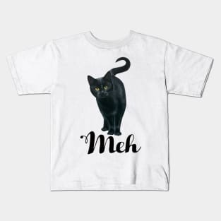 Funny Meh Cat Kids T-Shirt